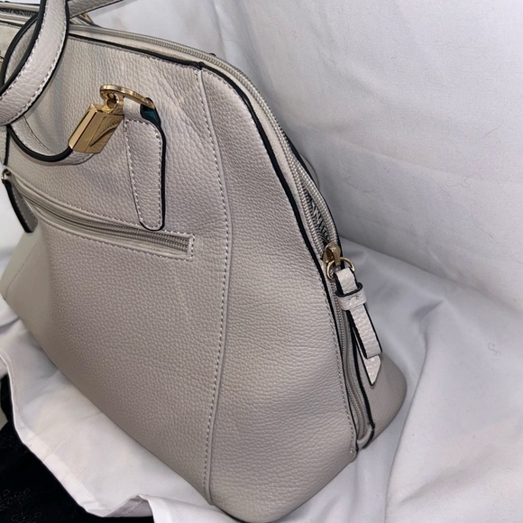 Purse Over the Shoulder Handle Bag Canvas Handbag Zipper Closure Pockets Square - Picture 5 of 9